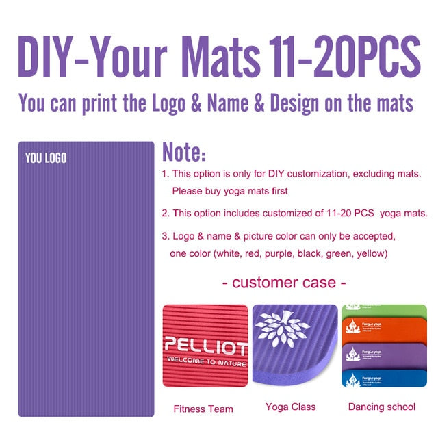 183X60X15MM Non-slip Yoga Mats For Fitness Mat Tasteless Pilates Gym Exercise Thickening Fitness Sports Pad Supporting DIY Print