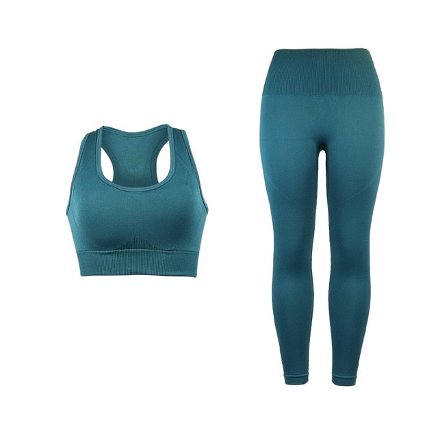 2 Piece High Waist Straps Seamless Yoga Set Women Fitness Clothing Gym Running Workout Sport Suit High Elasticity Bra Pants