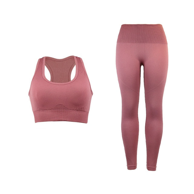 2 Piece High Waist Straps Seamless Yoga Set Women Fitness Clothing Gym Running Workout Sport Suit High Elasticity Bra Pants