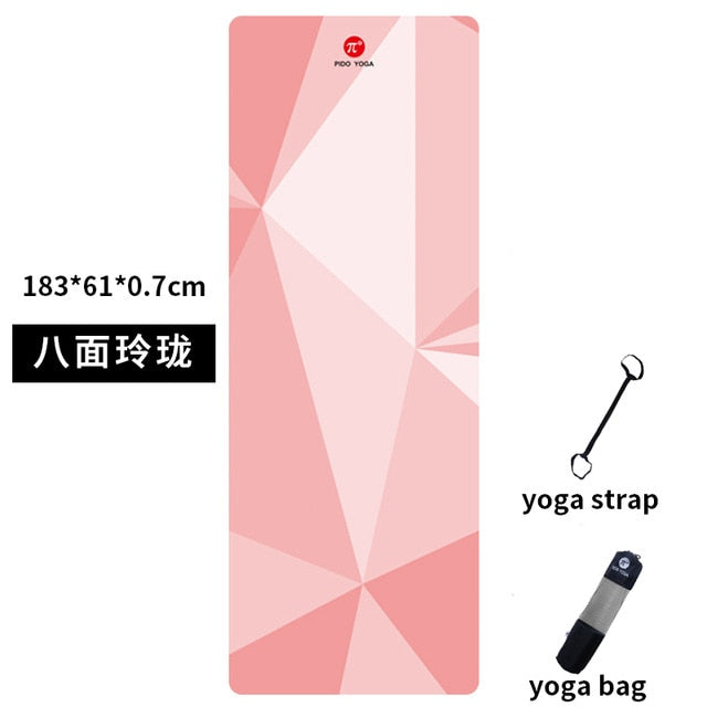 PIDO YOGA Yoga Mat 7mm Thick And Long Printed Suede with TPE Fitness Mat Gym Non-Slip Dance Mat