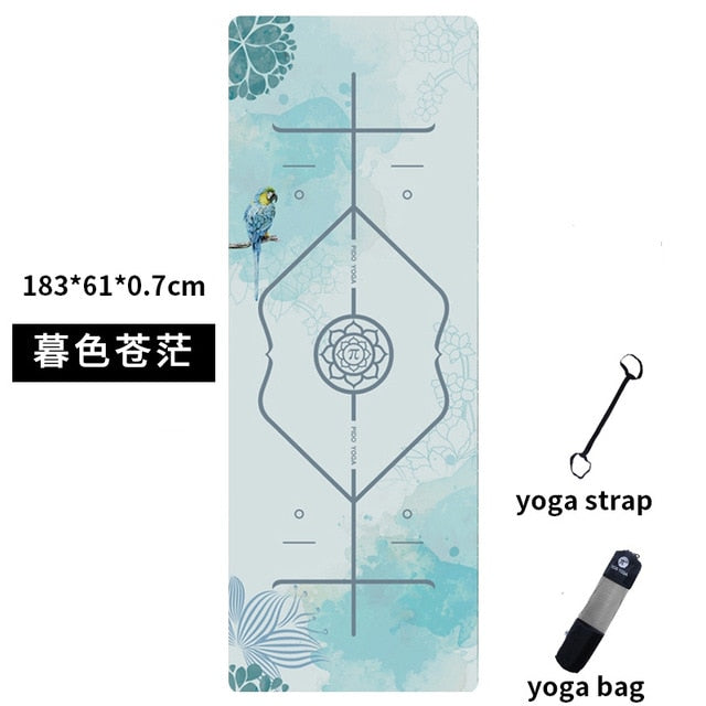 PIDO YOGA Yoga Mat 7mm Thick And Long Printed Suede with TPE Fitness Mat Gym Non-Slip Dance Mat