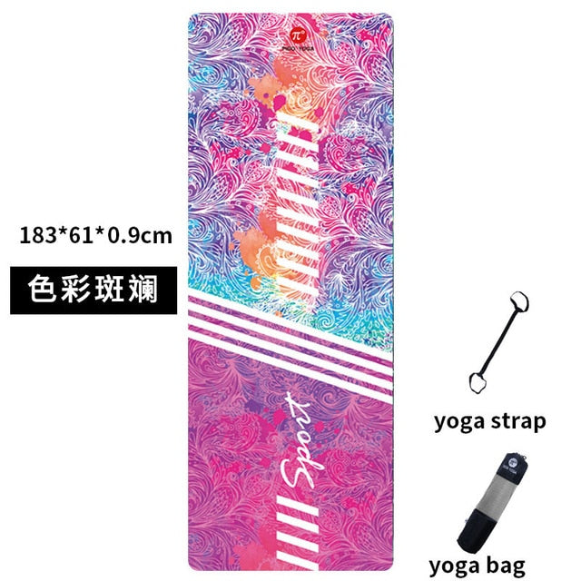 PIDO YOGA Yoga Mat 7mm Thick And Long Printed Suede with TPE Fitness Mat Gym Non-Slip Dance Mat