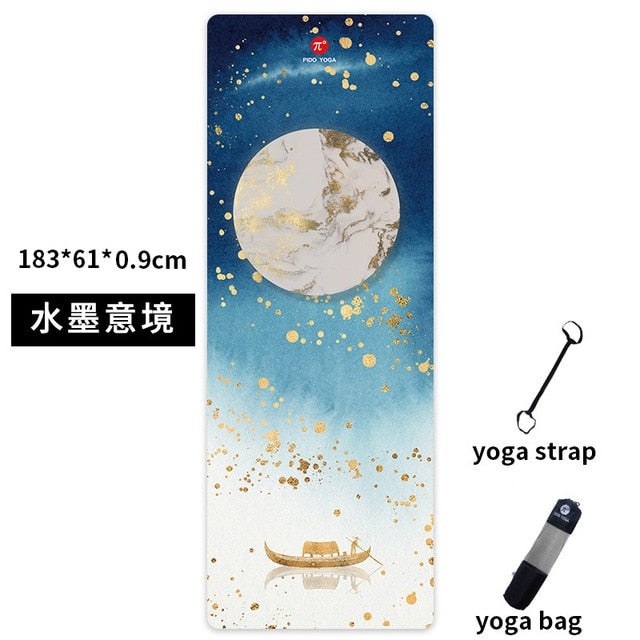 PIDO YOGA Yoga Mat 7mm Thick And Long Printed Suede with TPE Fitness Mat Gym Non-Slip Dance Mat