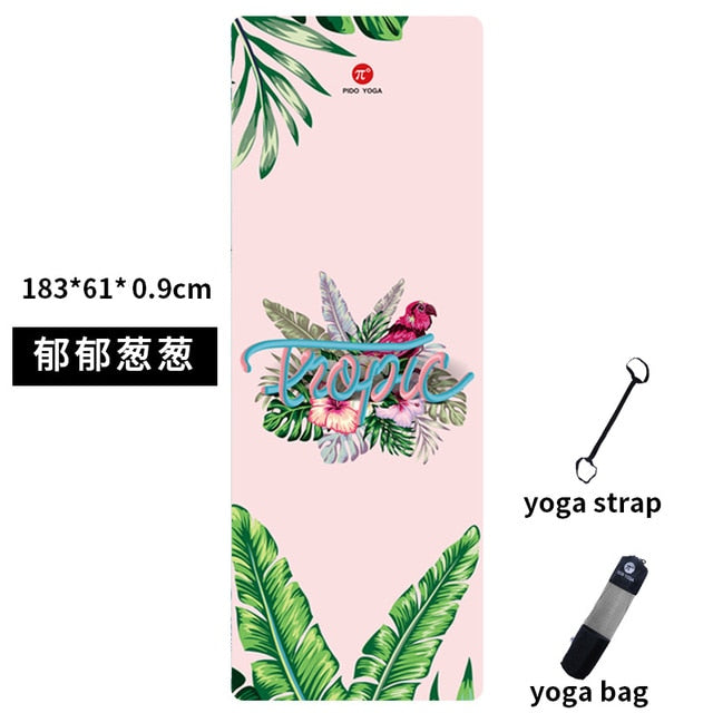 PIDO YOGA Yoga Mat 7mm Thick And Long Printed Suede with TPE Fitness Mat Gym Non-Slip Dance Mat