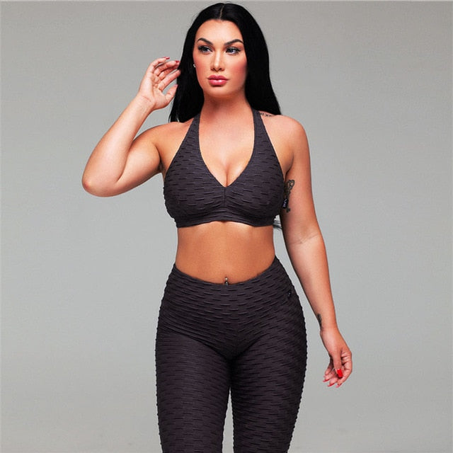 Heal Orange New Women Sports Suit Fitness Gym Clothing 2 Piece Set Tracksuit Sexy Running Set Bras Leggings Yoga Set