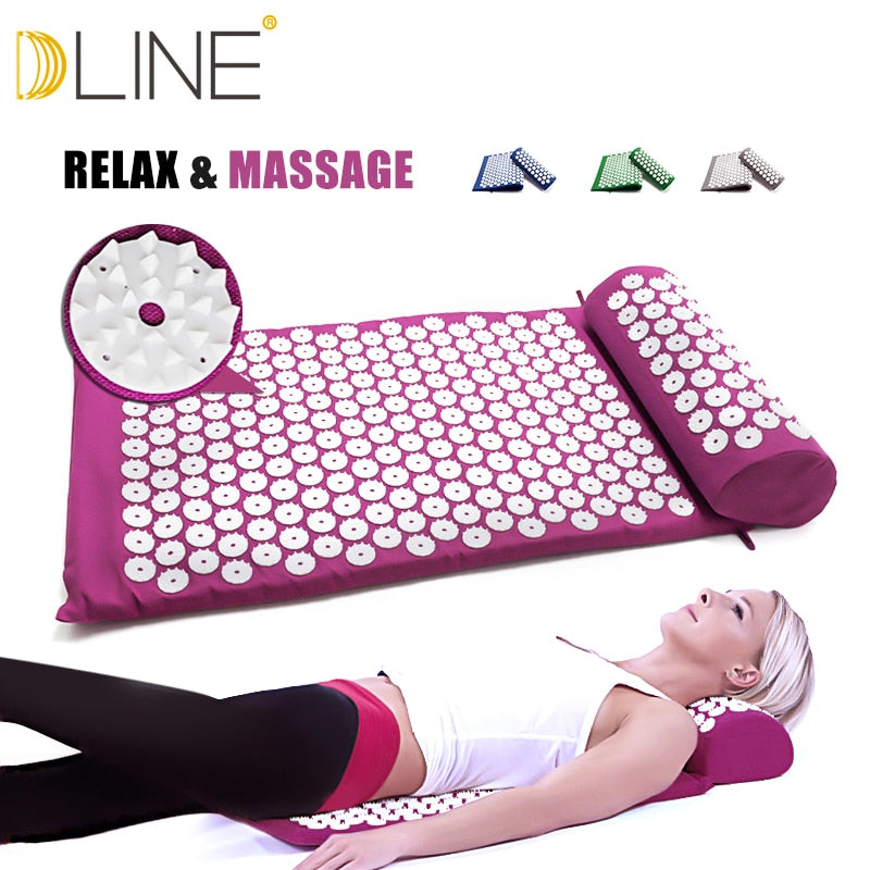 Massage Mat Acupressure Mat 67cm*42cm Yoga Lotus Spike Acupuncture Mat Relieve Back Body Pain Spike Acupuncture Yoga Mat