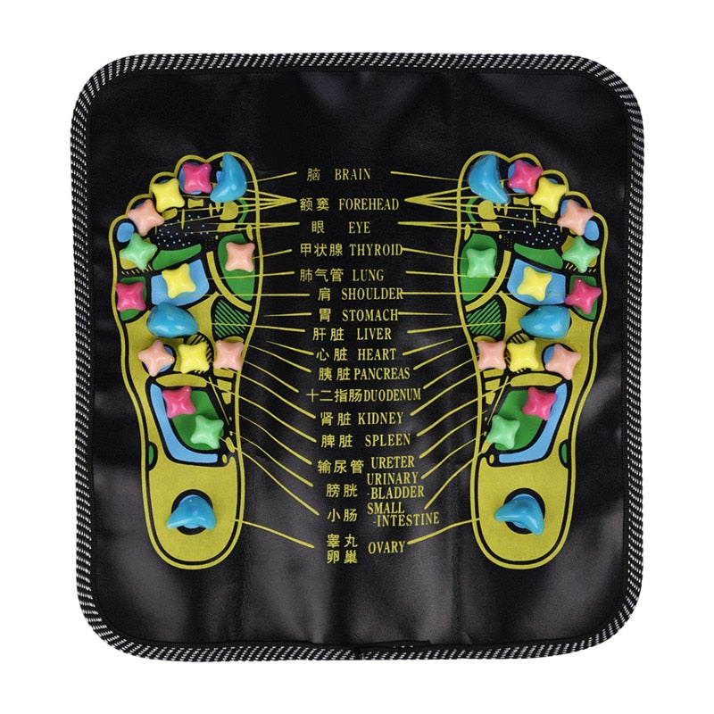 Home Use Foot Massager Pad Acupuncture Cobblestone Colorful Feet Reflexology Walk Stone Square Cushion Yoga Mat Body Relaxation