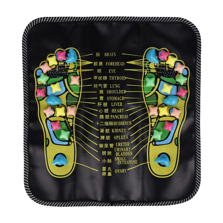 Home Use Foot Massager Pad Acupuncture Cobblestone Colorful Feet Reflexology Walk Stone Square Cushion Yoga Mat Body Relaxation