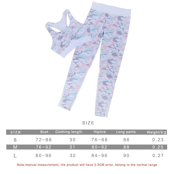 Camouflage Mesh Fitness Sport Suits Women's Yoga Clothing Set Sexy Workout Sportswear Female Tracksuits Athletic Running Clothes
