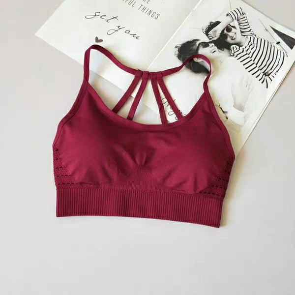 2PCS Yoga Set Strappy Bra Seamless Leggings Women Gym Fitness Clothing High Waist Yoga Leggings Set Running Sportswear Tracksuit