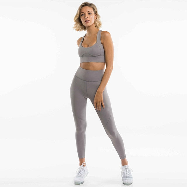 Yoga Set Saemless Leggings+Racerback Bra Sportswear for Women Gym Set Clothing Fitness Suit for Yoga Workout Clothes for Women